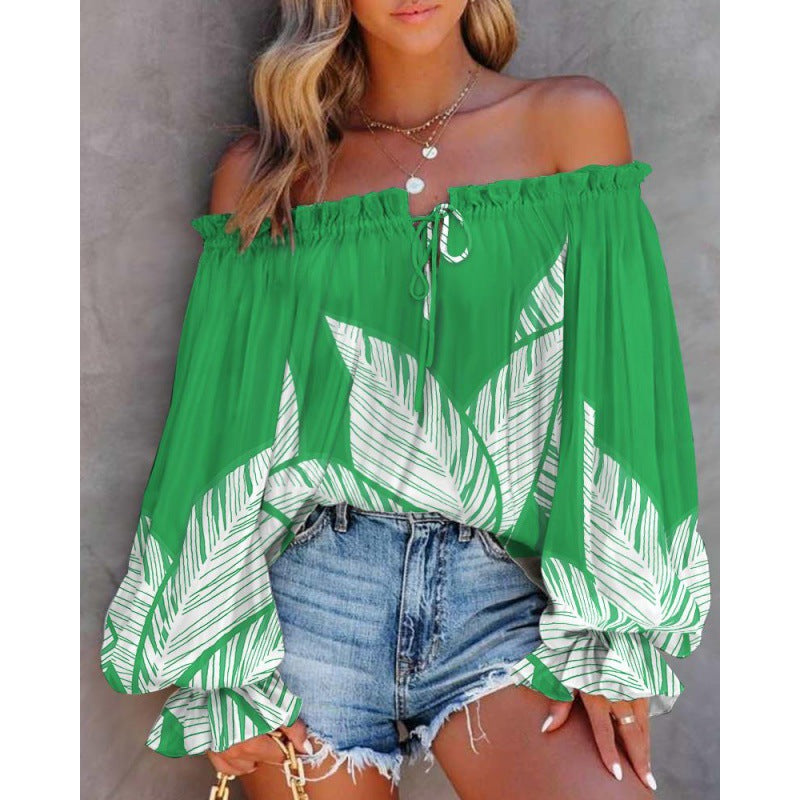 Dame Off-Shoulder Bohemian Bluse med flydende ærmer Stilla