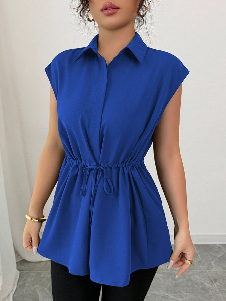 Dame afslappet bluse med figursyet snit Skovae