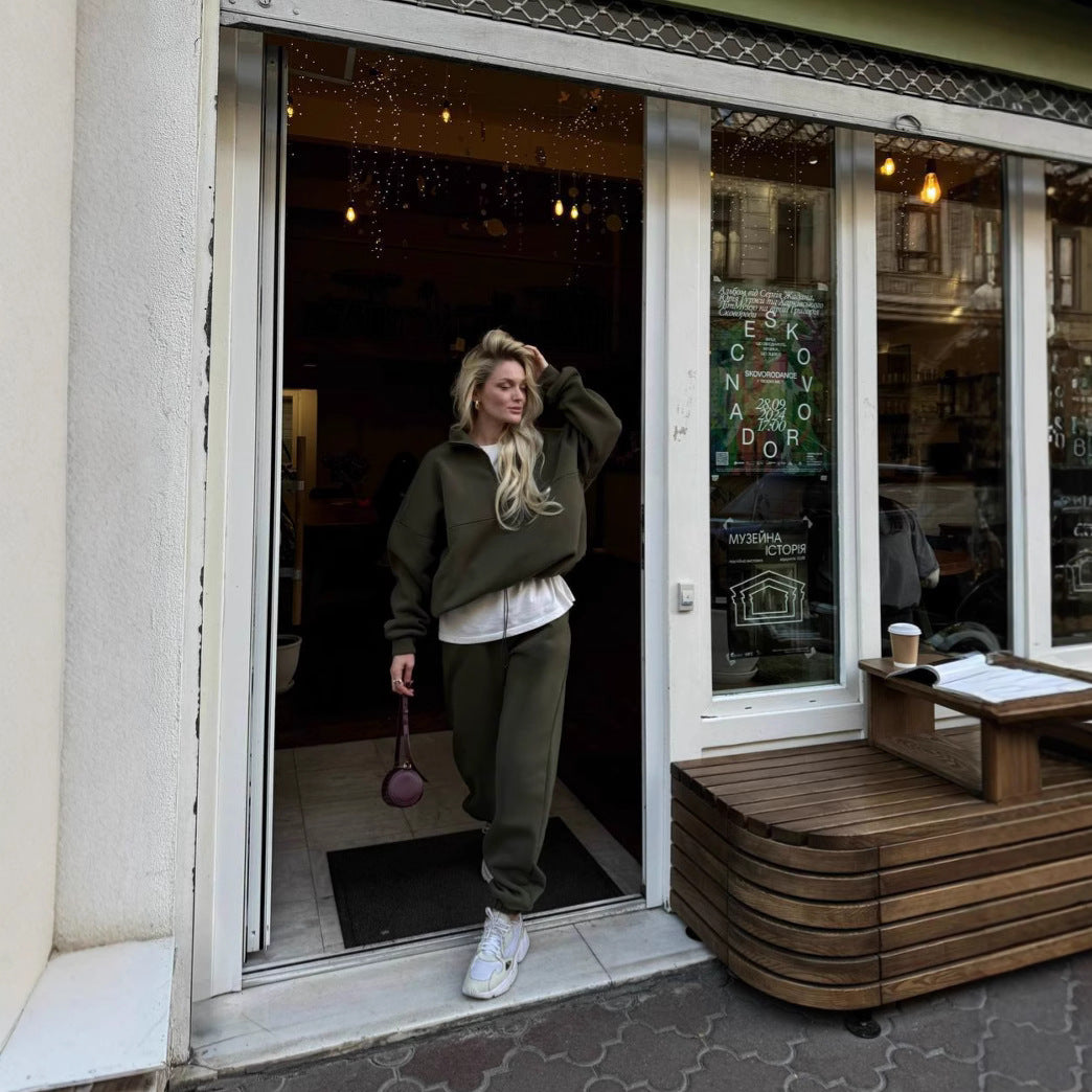 Kvinder Casual Oversized Hoodie og Joggingbukser Sæt Skovae