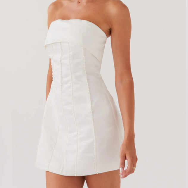 Dame Bustier Minikjole med struktureret design og elegant snit Stilla
