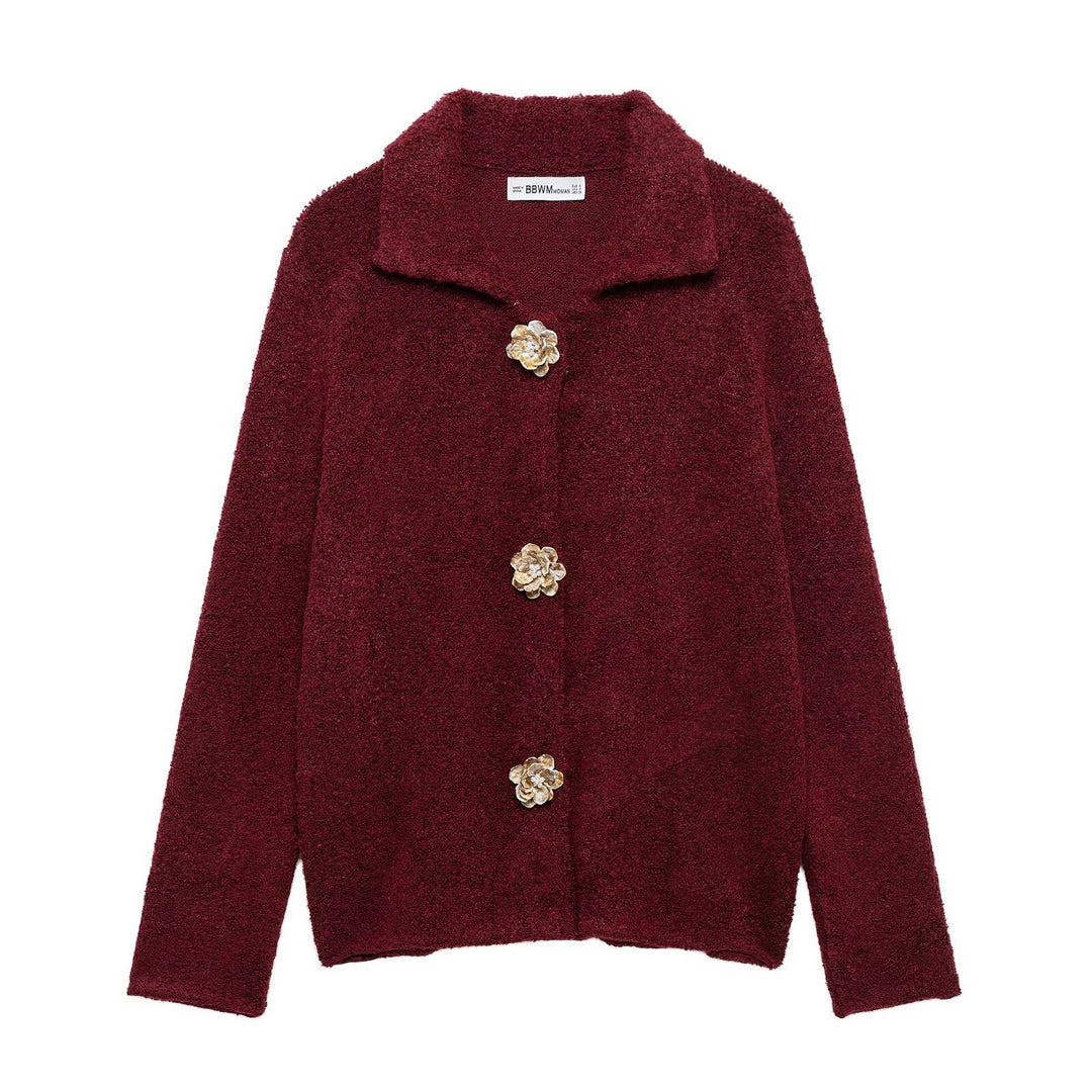 Kvinders Cozy Fleece Jakke med Elegant Knaplukning Stilla