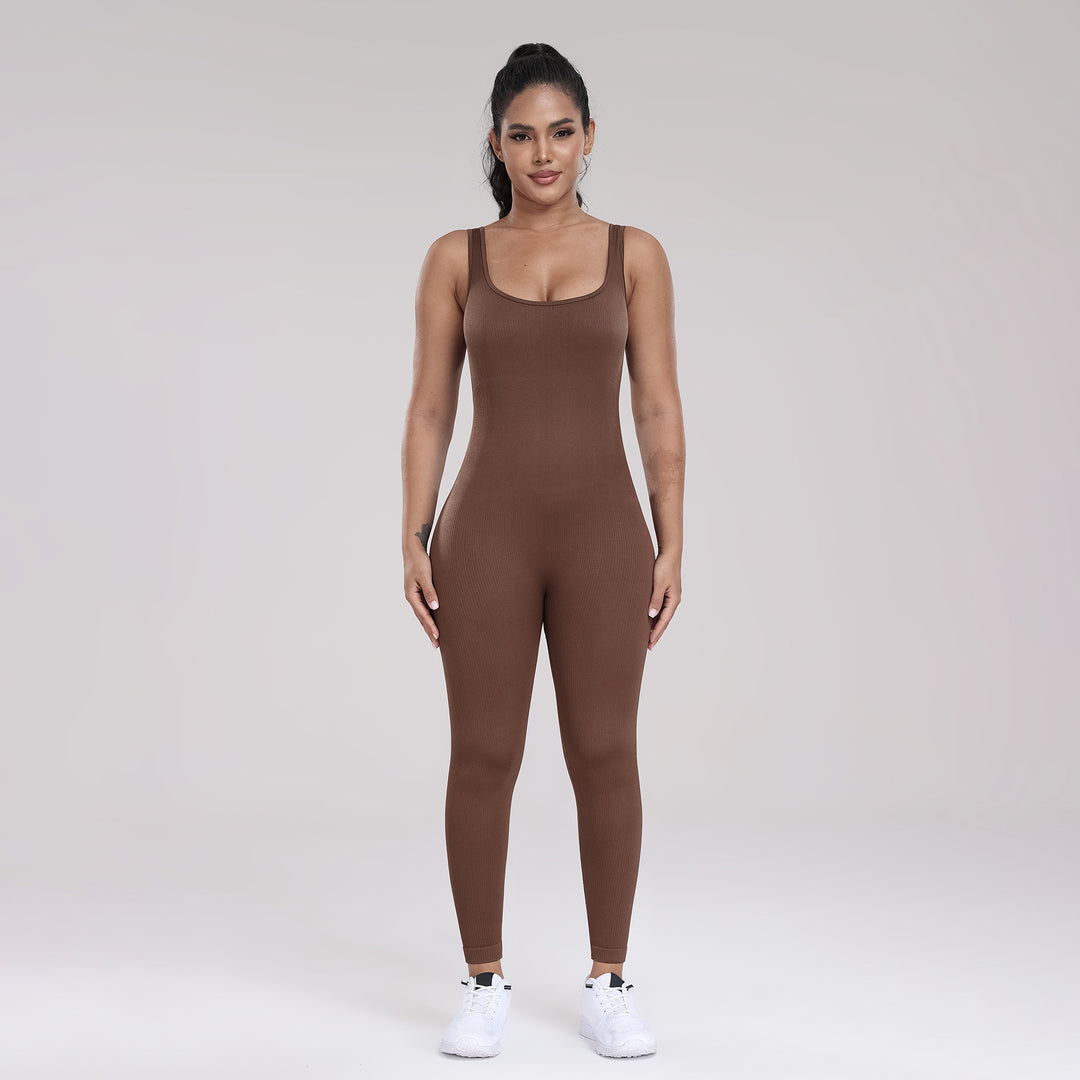 Dame Sømløs Bodystocking med høj taljesnit og ribstruktur Stilla