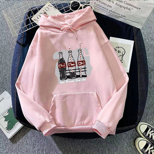 Dame hoodie med legende Coca-Cola flaske motiv Skovae