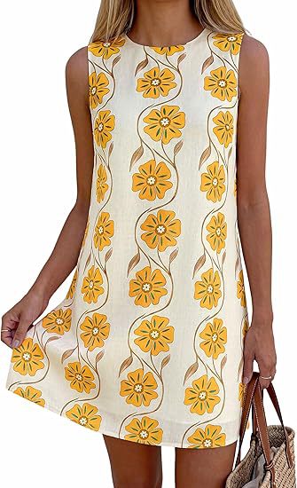 Dame sommerkjole i vintage stil med blomster mønster Skovae