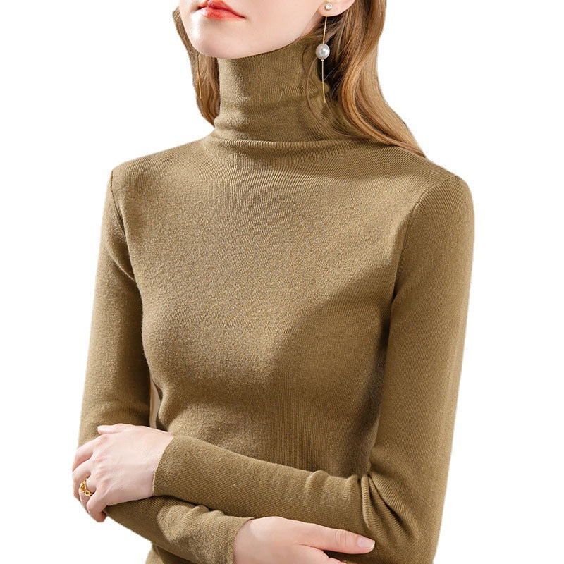 Dame rullekrave sweater i fin ribstruktur med tæt pasform Stilla