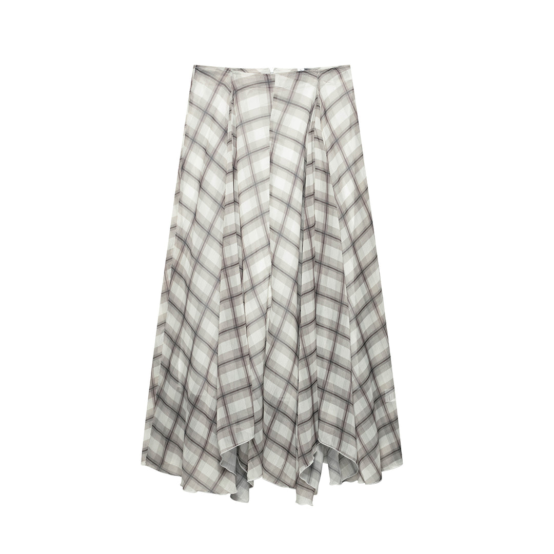 Femme Elegant Maxiskørt med Asymmetrisk Kant og Slangeskindsprint Stilla