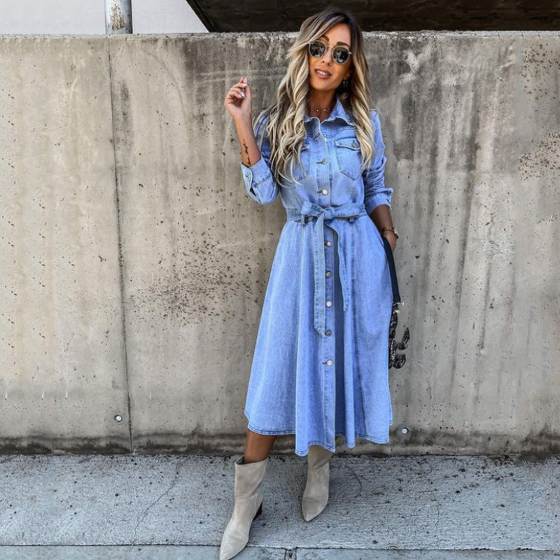 Dame Denim Kjole Stilla