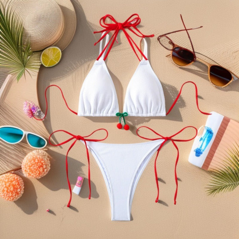 Dame Triangel-Bikini-Sæt med legende knude-design Skovae