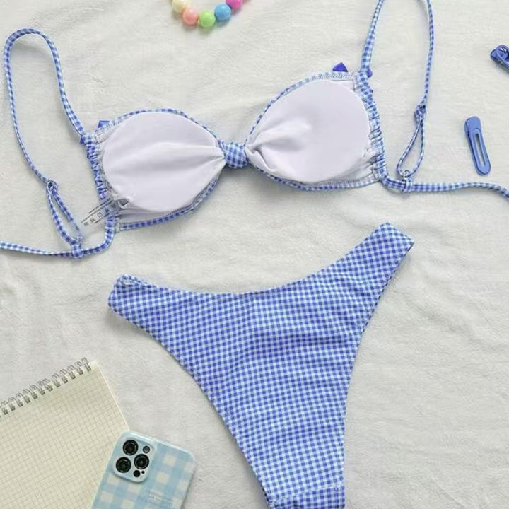 Dame bikini-sæt med flæse detaljer og justerbare stropper Skovae