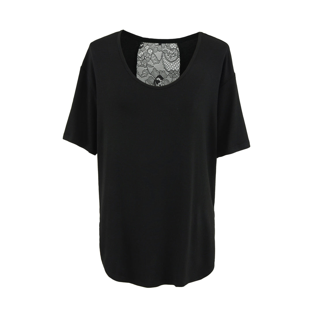 Dame afslappet T-shirt med elegant rygdetalje Stilla
