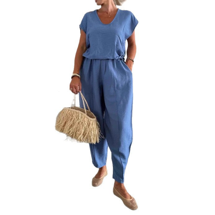 Kvinders afslappede jumpsuit med elastisk talje og lommer Stilla