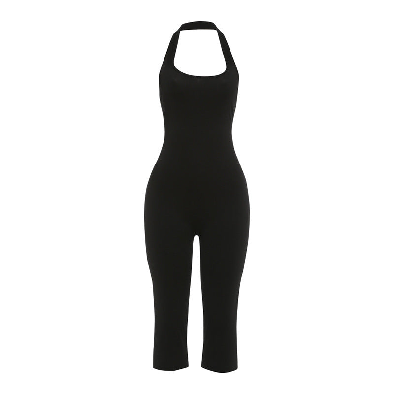 Dame Elegant og figursyet Jumpsuit med højtstående krave Skovae