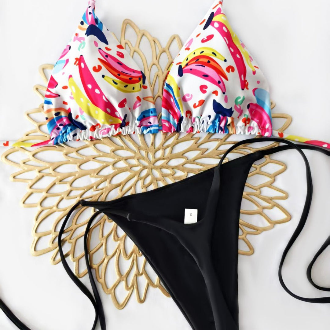 Damer Bikini-sæt med trendy dyretryk og moderigtigt sløjfe-detalje Skovae