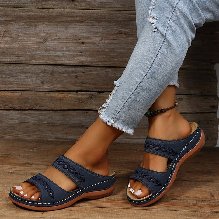 Dame komfort-sandaler med brede remme og ergonomisk fodseng Stilla