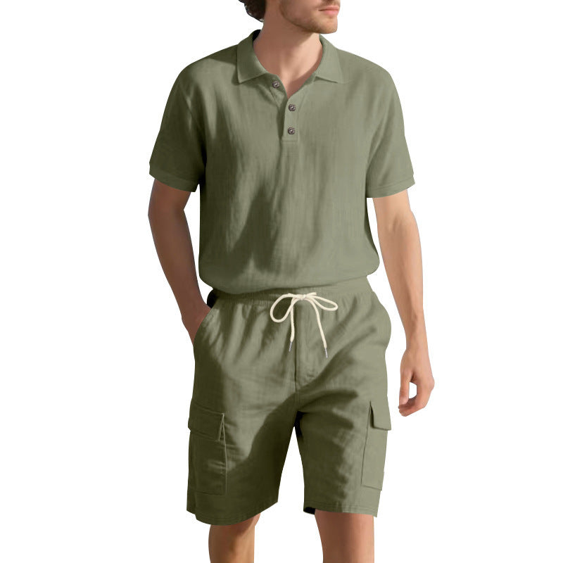 Herrer stilfuld polo skjorte med komfortable cargo shorts Stilla