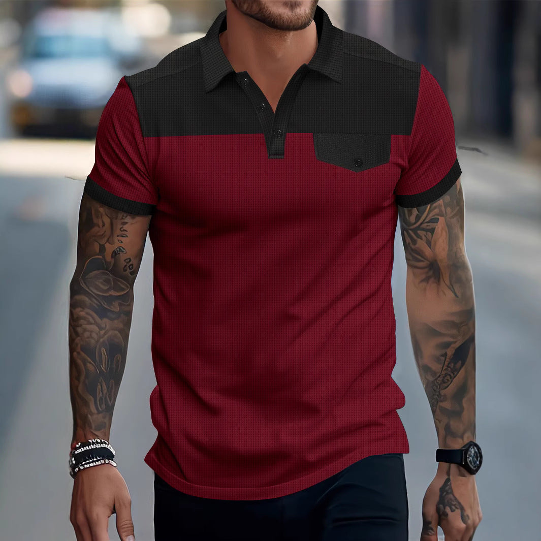 Herrer Poloshirt med moderne blokdesign Stilla