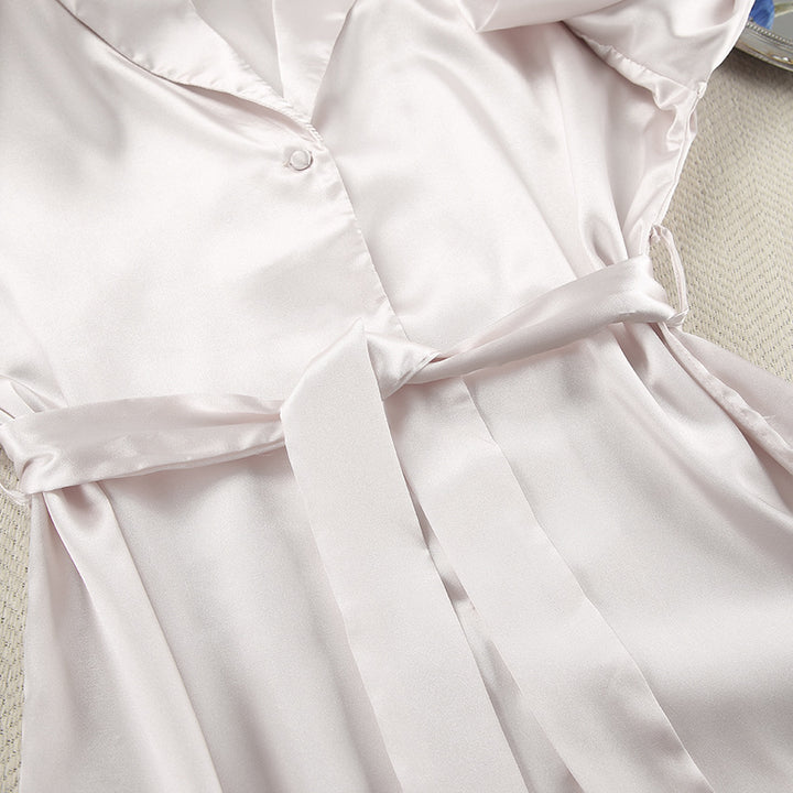 Dame Satin Pyjamas Sæt med elegante knapdetaljer og komfortabel pasform Stilla