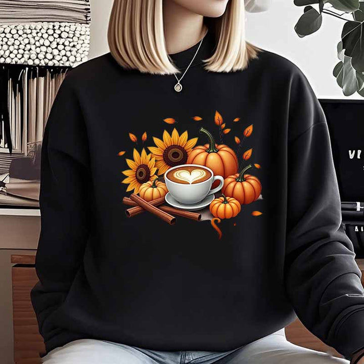 Dame sweatshirt med efterårsdesign og specialtrykt Stilla