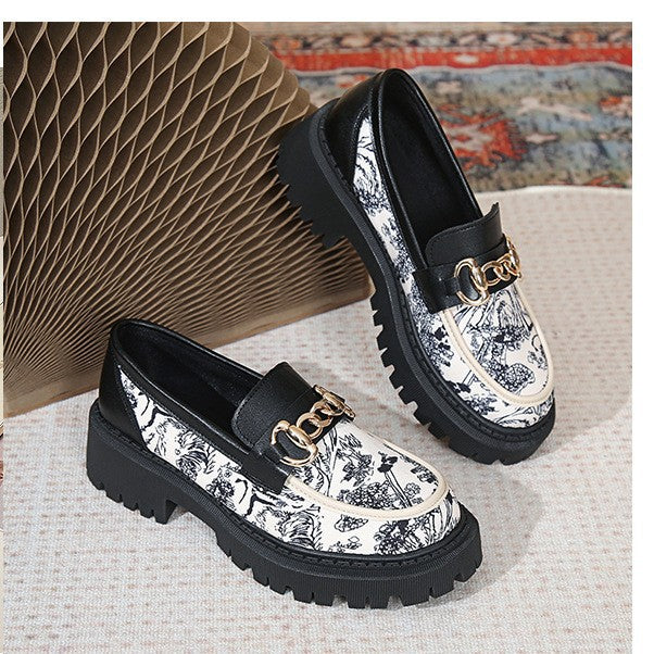 Dame Trendy Loafers med iøjnefaldende mønster og klodset sål Stilla