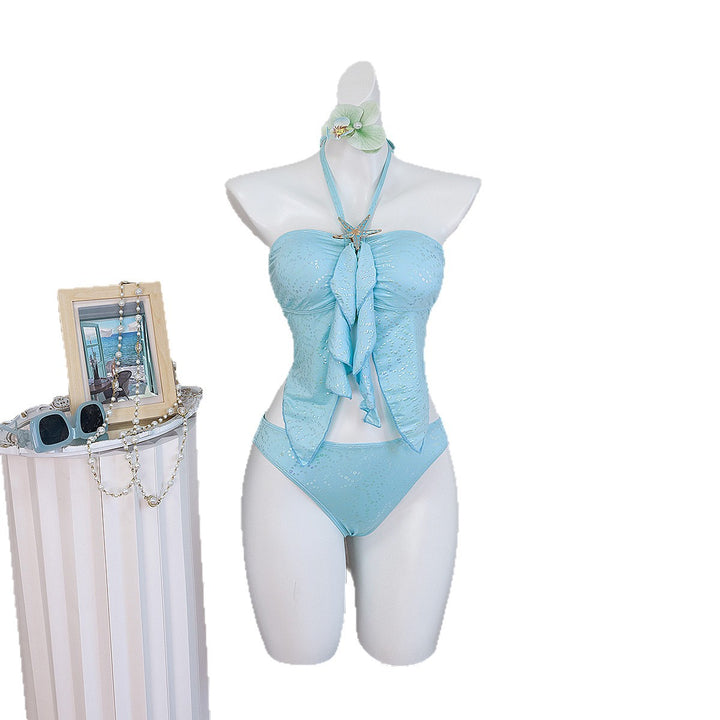 Dame Bandeau-Bikini med flæser Skovae