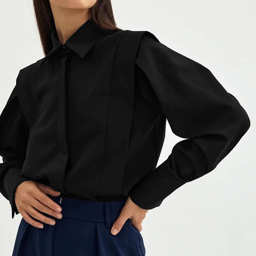 Dame Elegant Bluse med voluminøse ærmer og struktureret design Stilla