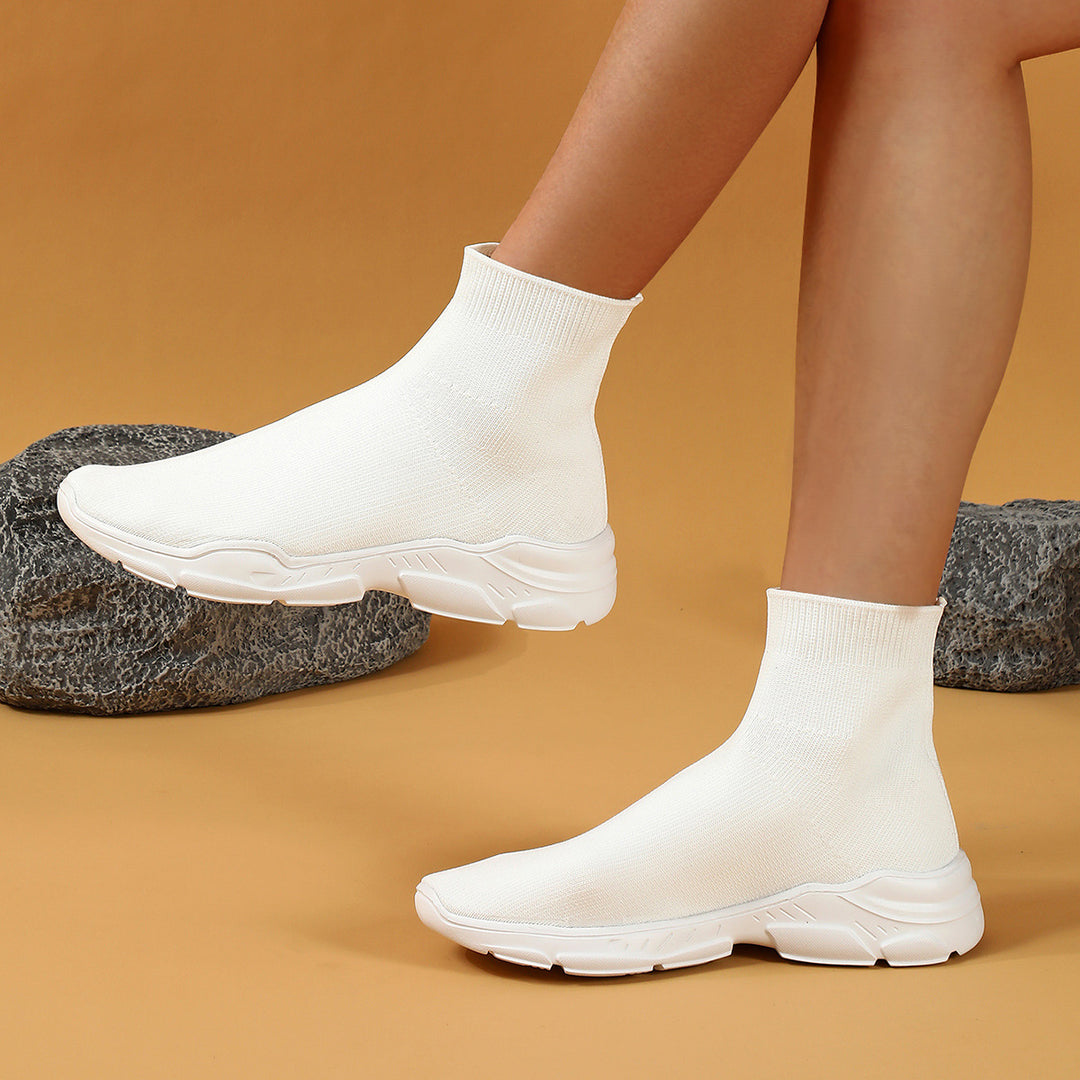 Dame High-Top Sneakers med elastisk strik-overdel Stilla