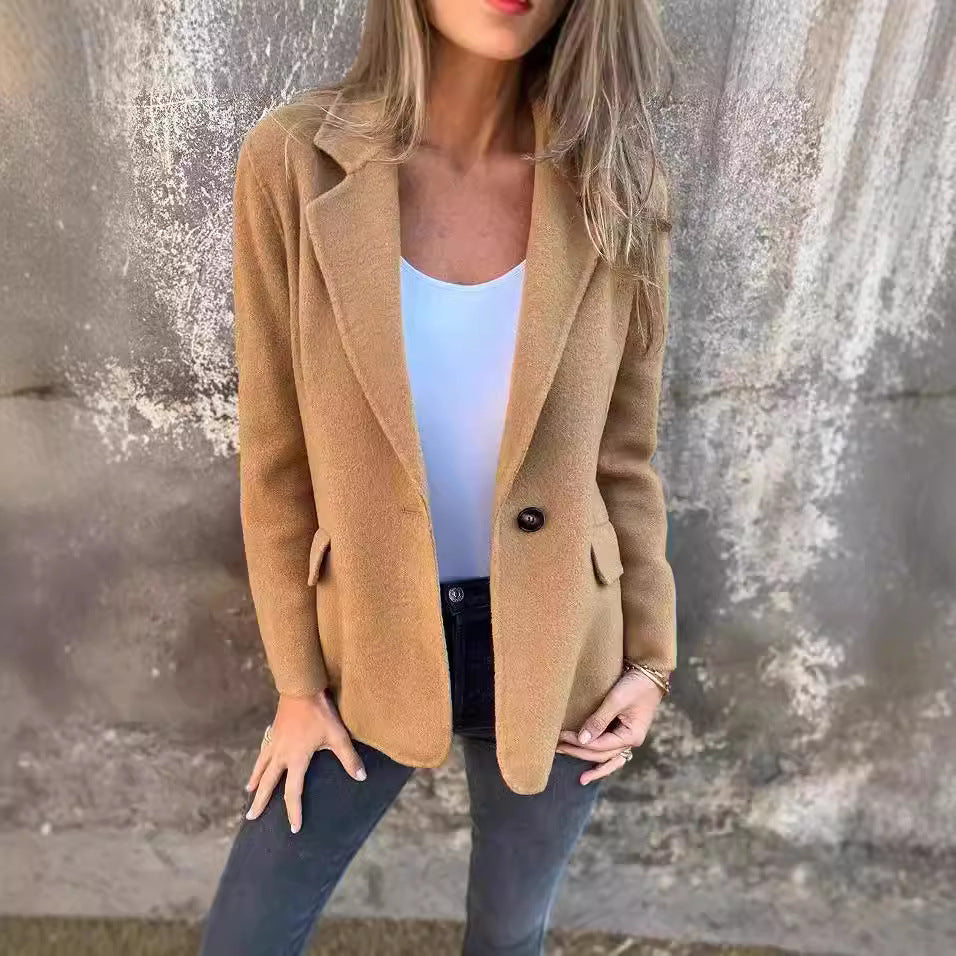 Kvinder elegant blazerjakke lavet af blød fleece Stilla