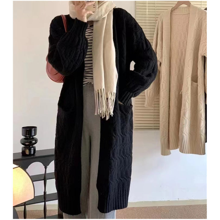 Kvindernes chunky cardigan med lommer og V-hals Stilla