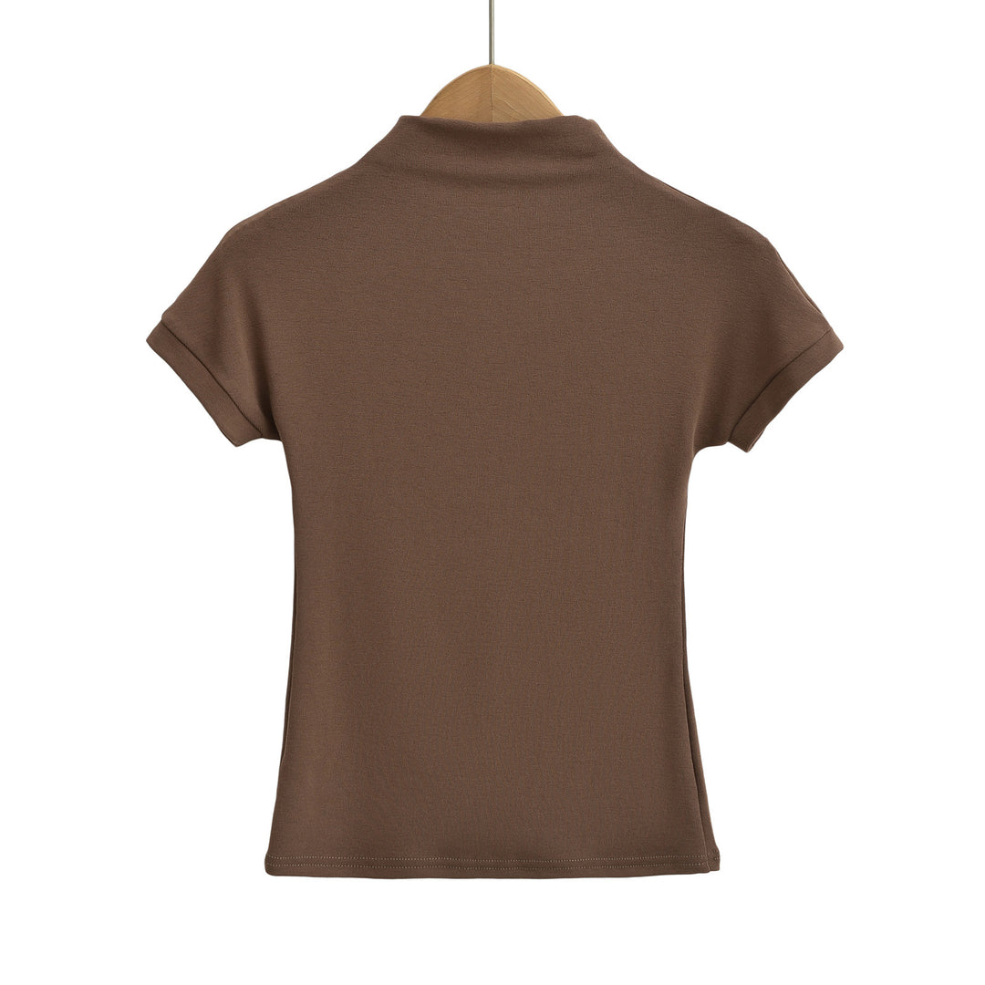 Dame Kortærmet Poloshirt med Ståkrave og tætsiddende pasform Stilla