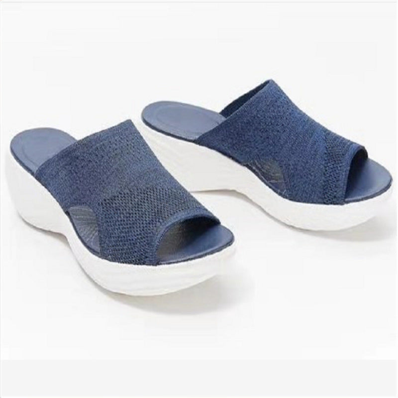 Dame Behagelige Wedge-Sandaler med åndbart overmateriale Stilla