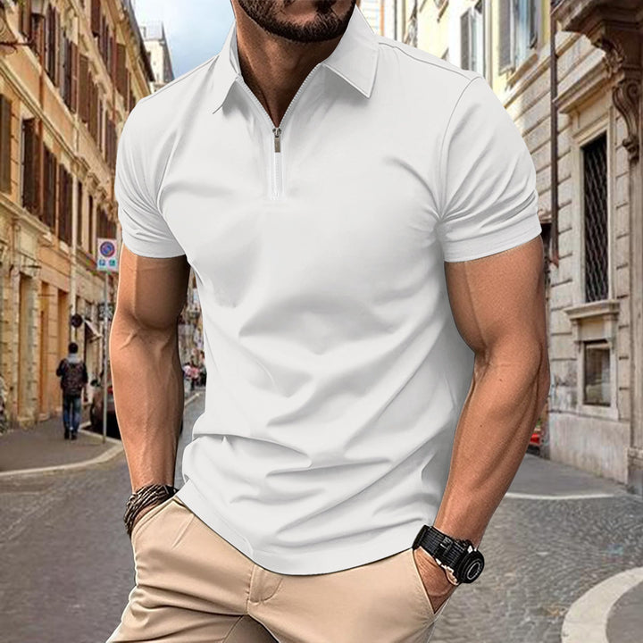 Herrer polo shirt med moderigtigt lynlås og åndbare egenskaber Stilla