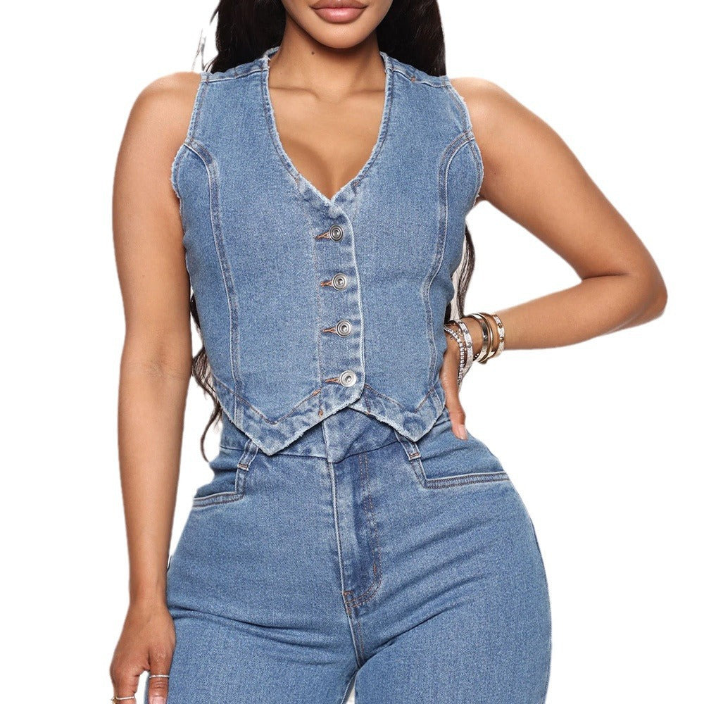Dame Jeansvest Stilla