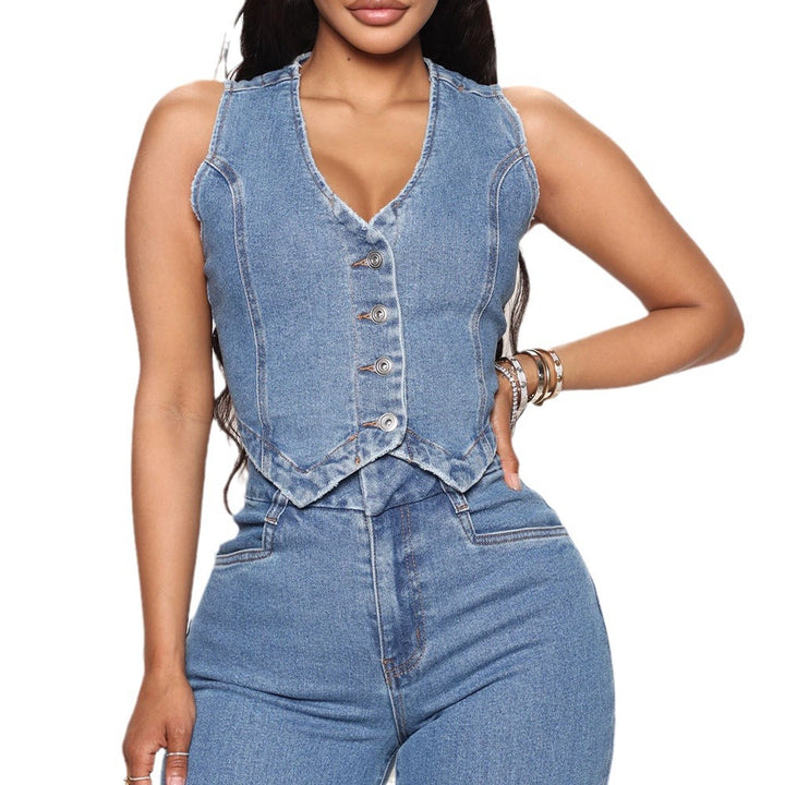 Dame Jeansvest Stilla