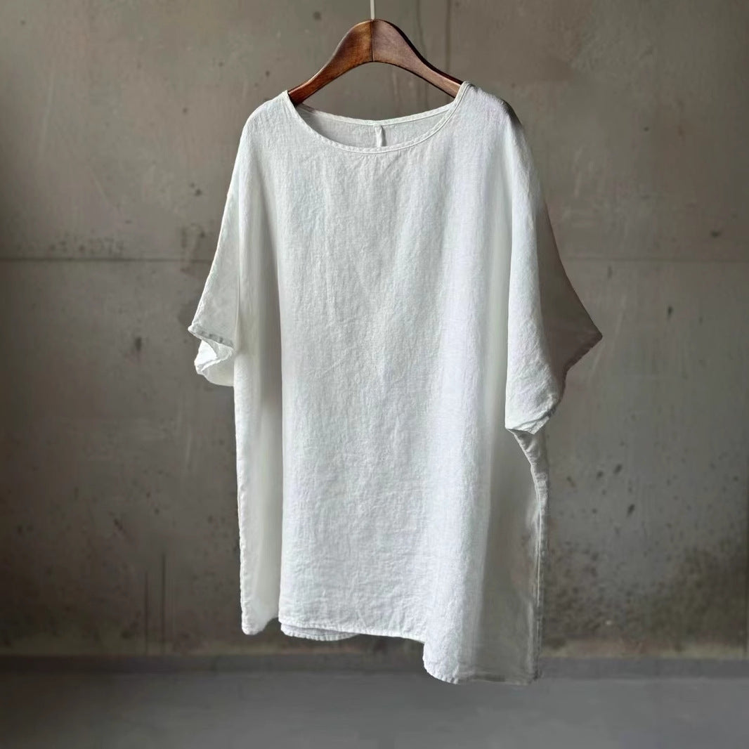 Dame Relaxed Fit Linned Tunika Top Stilla