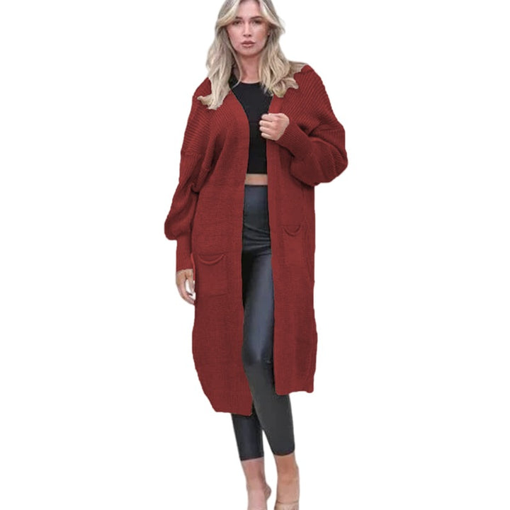 Kvinders Chunky Strik Cardigan med Åbne Lommer og Casual Design Stilla