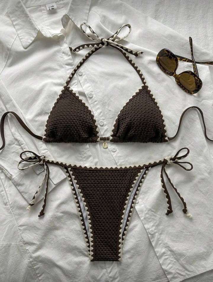 Dame Triangel-Bikini med flæser Skovae