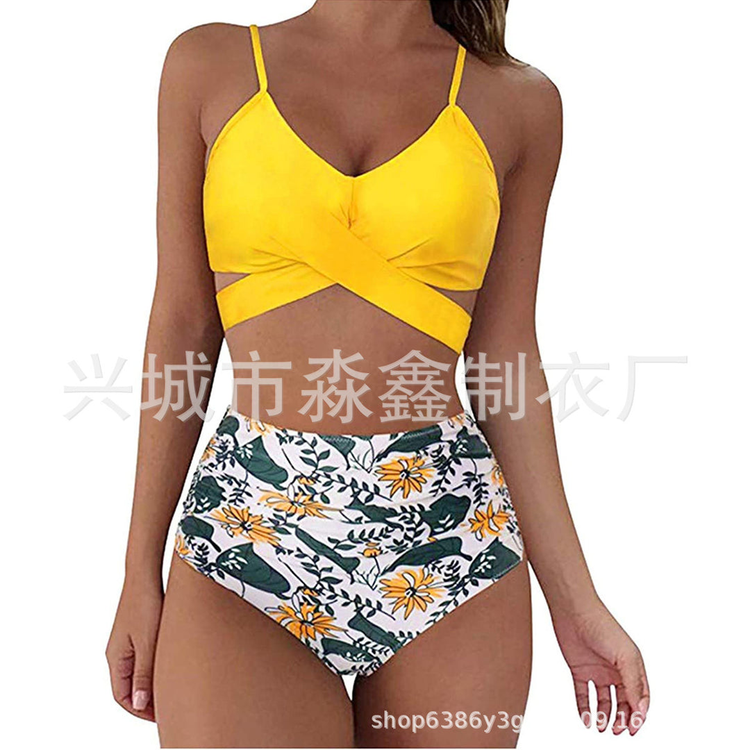 Dame Crop-Top bikini sæt med flettet design Skovae