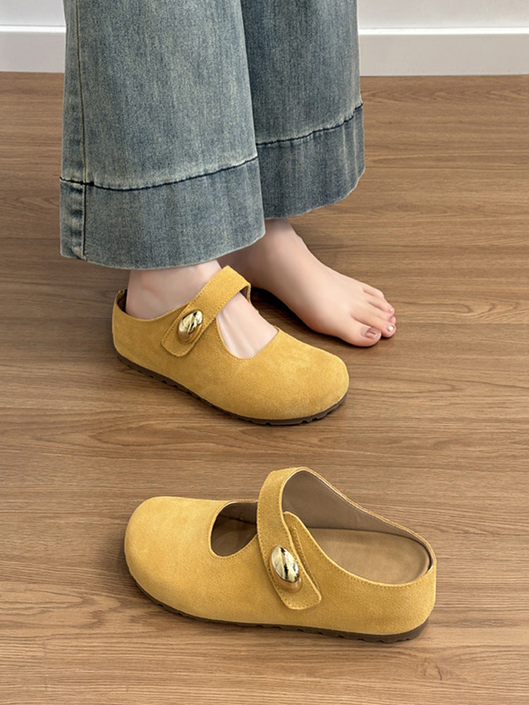 Damer Fritid Mary Jane Clogs med dekorativ knap Stilla