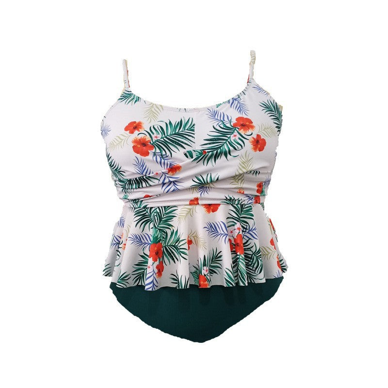 Dame Tankini med flæsedesign og figursmigrende overdel Skovae