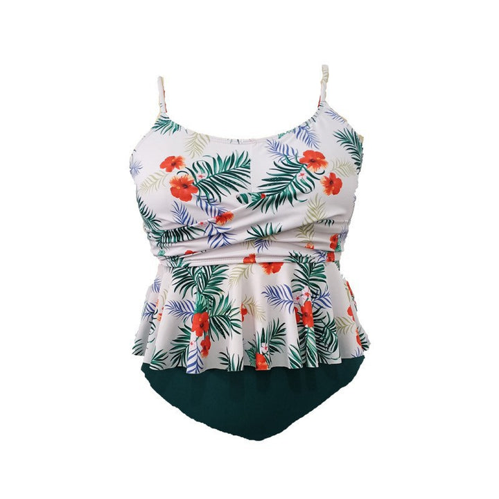 Dame Tankini med flæsedesign og figursmigrende overdel Skovae