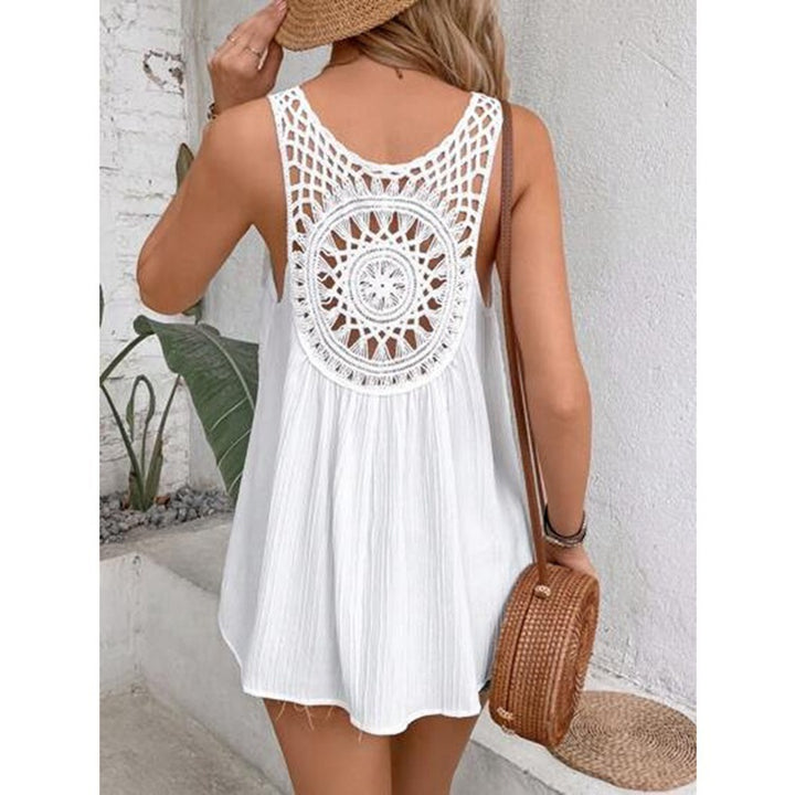 Dame Bohemian Hækle Ryg Tank Top Stilla