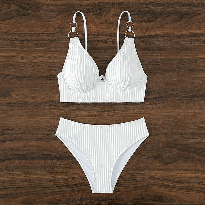 Dame triangel-bikini med smart ringdetalje Skovae