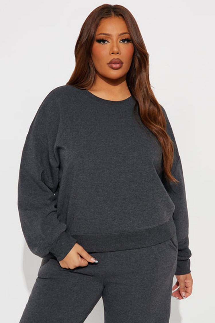 Kvindernes cropped sweatshirt med droppe skuldre og bred kant Skovae