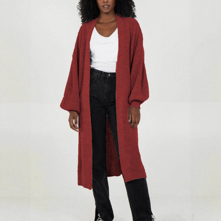 Kvinders strikket frakke i afslappet oversized design Stilla