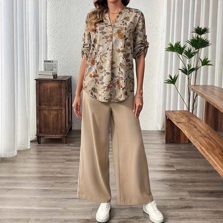 Damebluse med blomsterdesign og afslappet pasform Stilla
