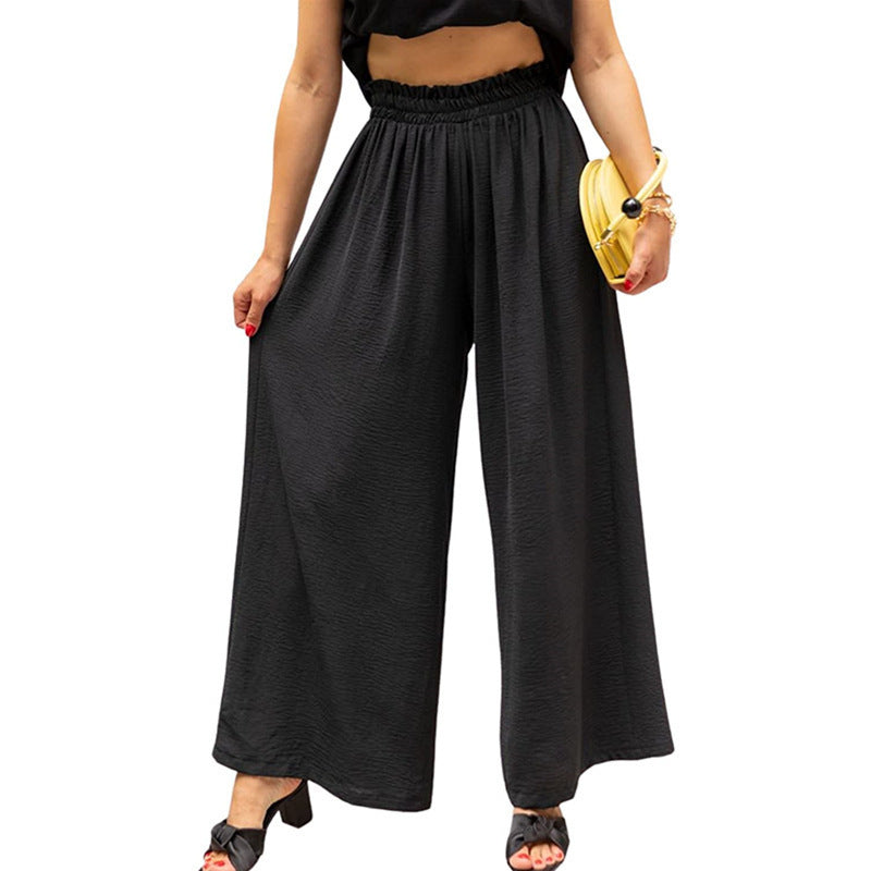 Dame Elegant og vid sommerbuks med elastisk talje Stilla