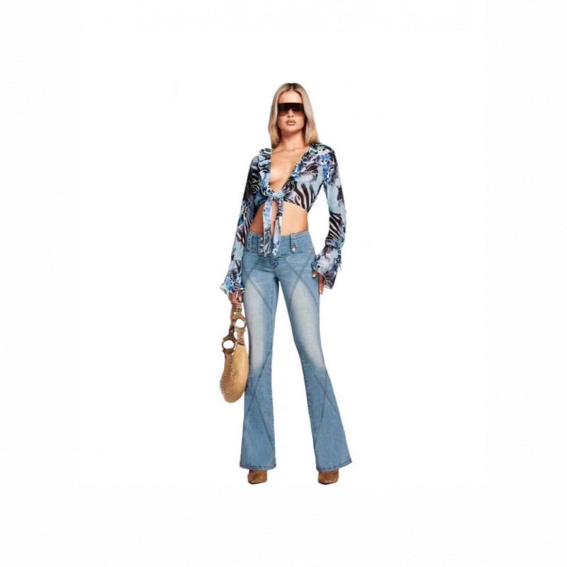 Dame flare jeans Stilla