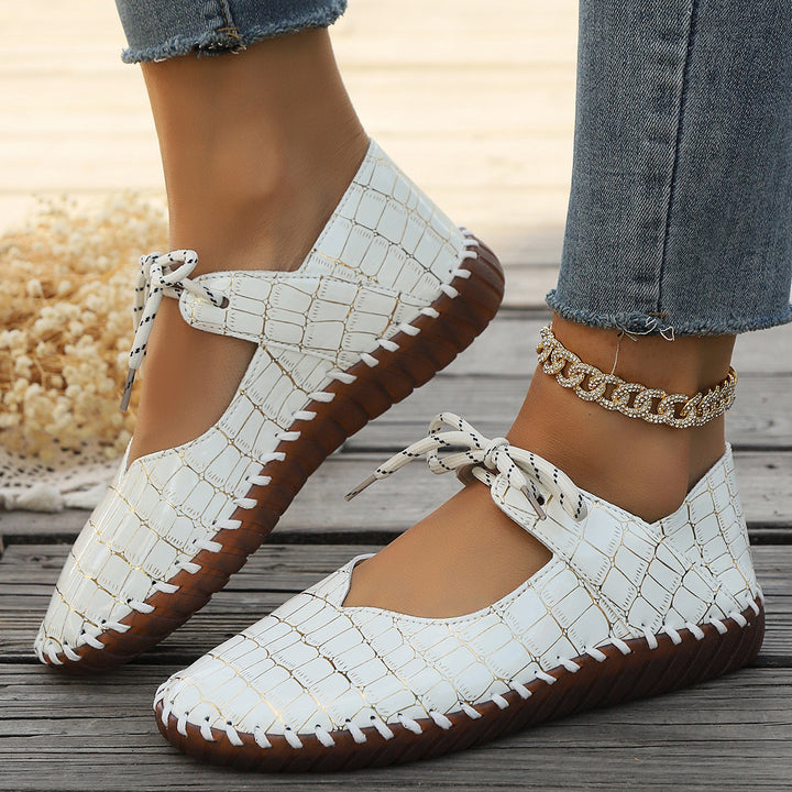 Dame Ballerinas med slangeskinds-look og fleksibel sål Stilla