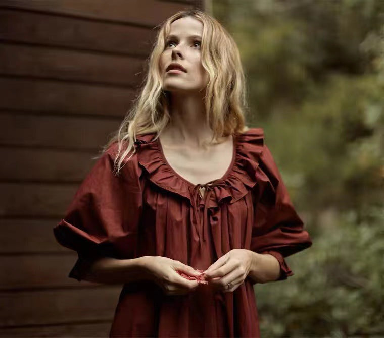Dame Oversized Tunika med flæsedetaljer og bred pasform Stilla