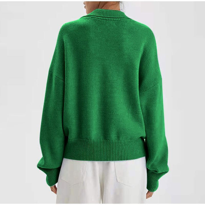 Kvinders fine strikkede pullover med struktureret stof Stilla
